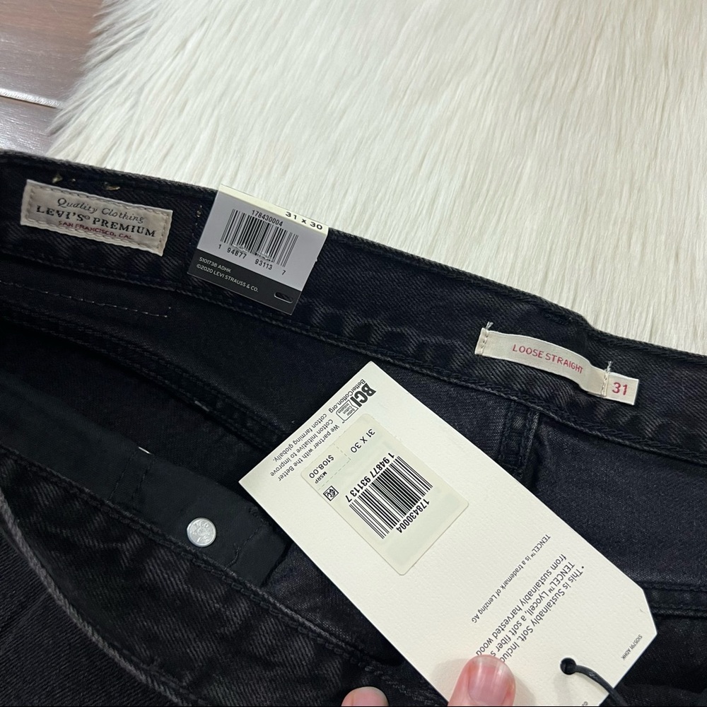 Levi's Women’s Size 31 x 30 Black Soul Loose Straight 90s‎ Denim Jeans - Picture 5 of 8